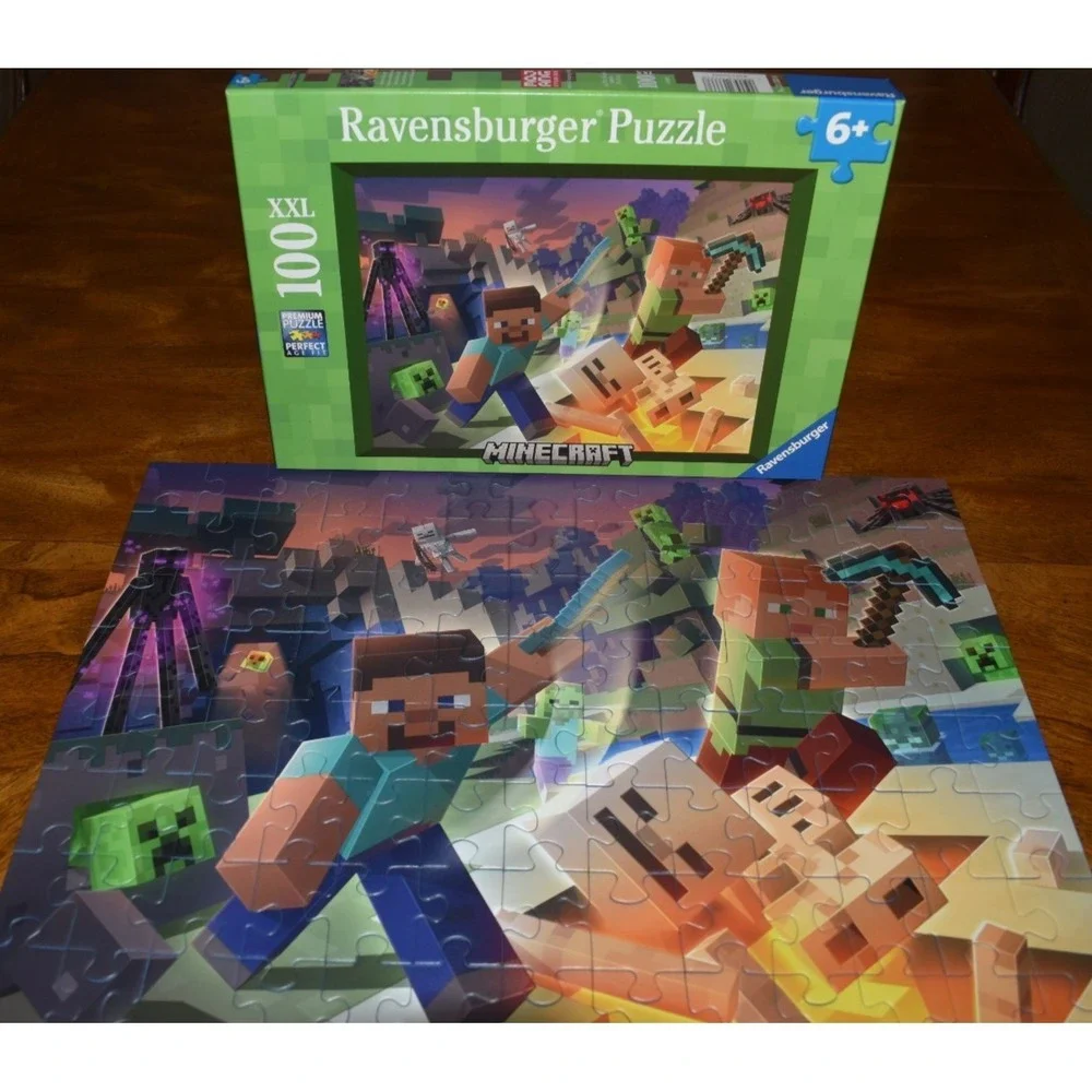 Ravensburger Minecraft Jigsaw Puzzle 100 Piece XXL  Complete Ages 6+ Premium
